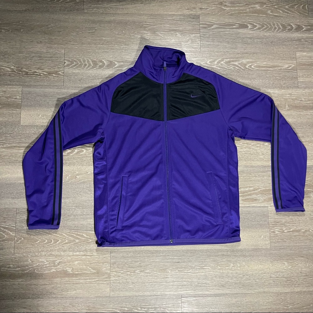 Nike Epic Training Full Zip Track Jacket Pockets Mesh Purple Black 519534 Mens M